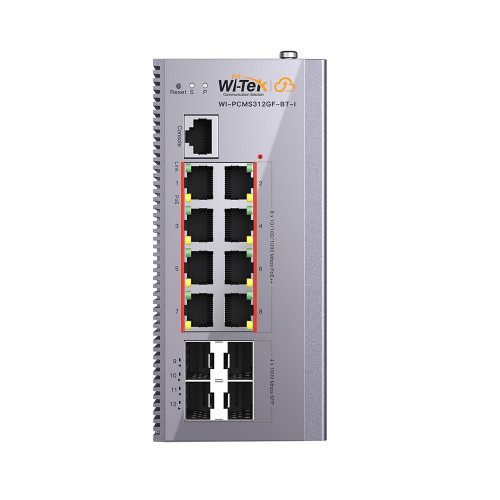 Wi-Tek WI-PCMS312GF-BT-I V3 Промышленный управляемый PoE-коммутатор L2+