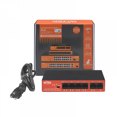 Wi-Tek WI-PS205H неуправляемый Poe коммутатор